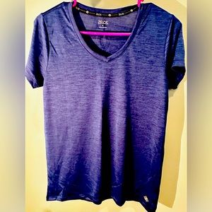Women’s Zelos V-neck short sleeve blue polyester small top